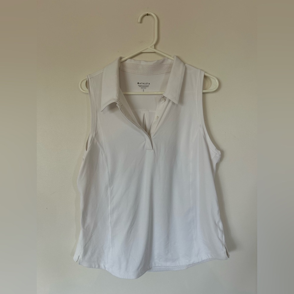 Athleta Advantage Polo Tank White Size L